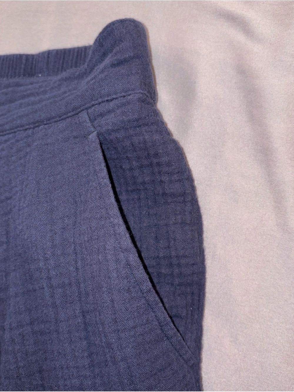 J. McLaughlin Cotton Gauze Pants M Navy Blue Pleated Lined Straight Leg Coastal - Picture 8 of 9